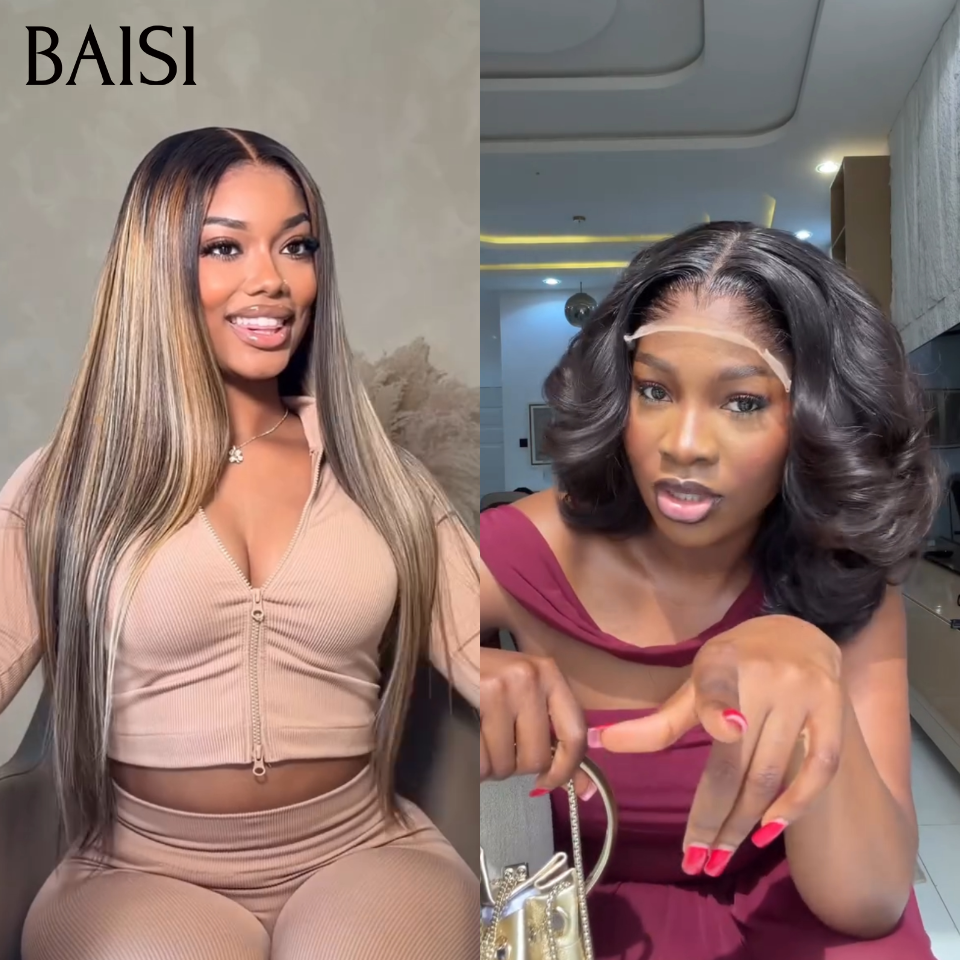 BAISI 1 Wave 139€ + 1 Mixte 0€ 5x5 Lace closure EGG wave et Lisse blended human hair ou Lot de 4 perruques Flash Offer PROMOTION 299€ 4 styles de perruques différents et Différentes couleurs en 100% vrais cheveux humains