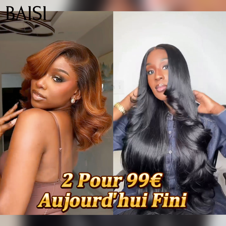 BAISI 2 Pour 99€ 4x4 lace closure egg  wave 14 pouces et blended human hair egg wave ou Perruque Bouclée Egg Wave lace closure 75€ Moitié Prix en couleur blonde En 100% Cheveux Humains