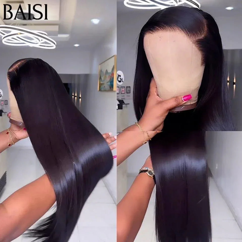 BAISI 15A SDD BONE STRAIGHT 100% Cabelo Vietnamita 13X4 Perucas de Luxo Liso A1 Fabricadas com cabelo double drawn mechas virgens volume 250% densidade mais de 20 anos de uso