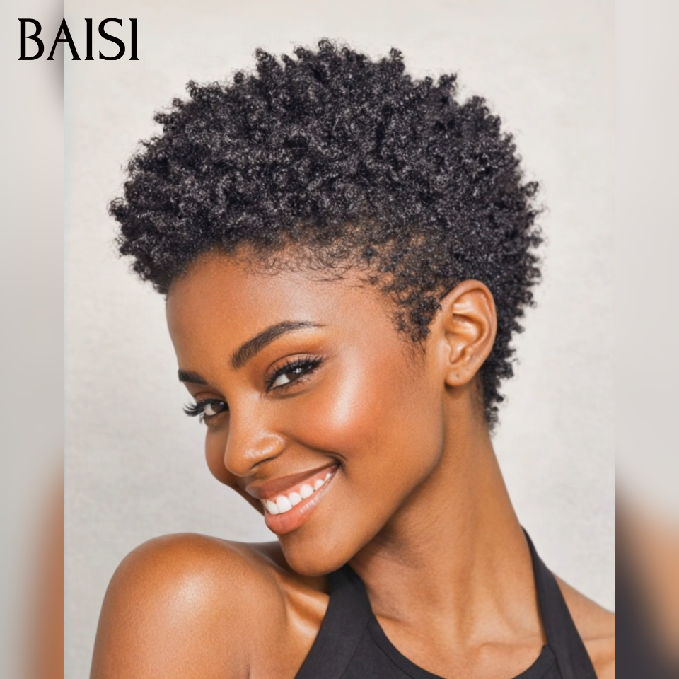 BAISI  Moitié Prix Sans lace afro OFFRE FLASH 39€ 100% Cheveux Humains Fabriqué à la Machine MP50