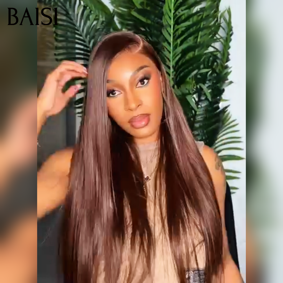 BAISI Perruques lace frontal Lisse Marron PROMO 99€ ou 145€ 18 pouce 5X5 lace Lisse en Couleurs 613# blonde ou 2x6 lace lisse bob 8 pouces 80 euro en 100% Cheveux Humains BS65