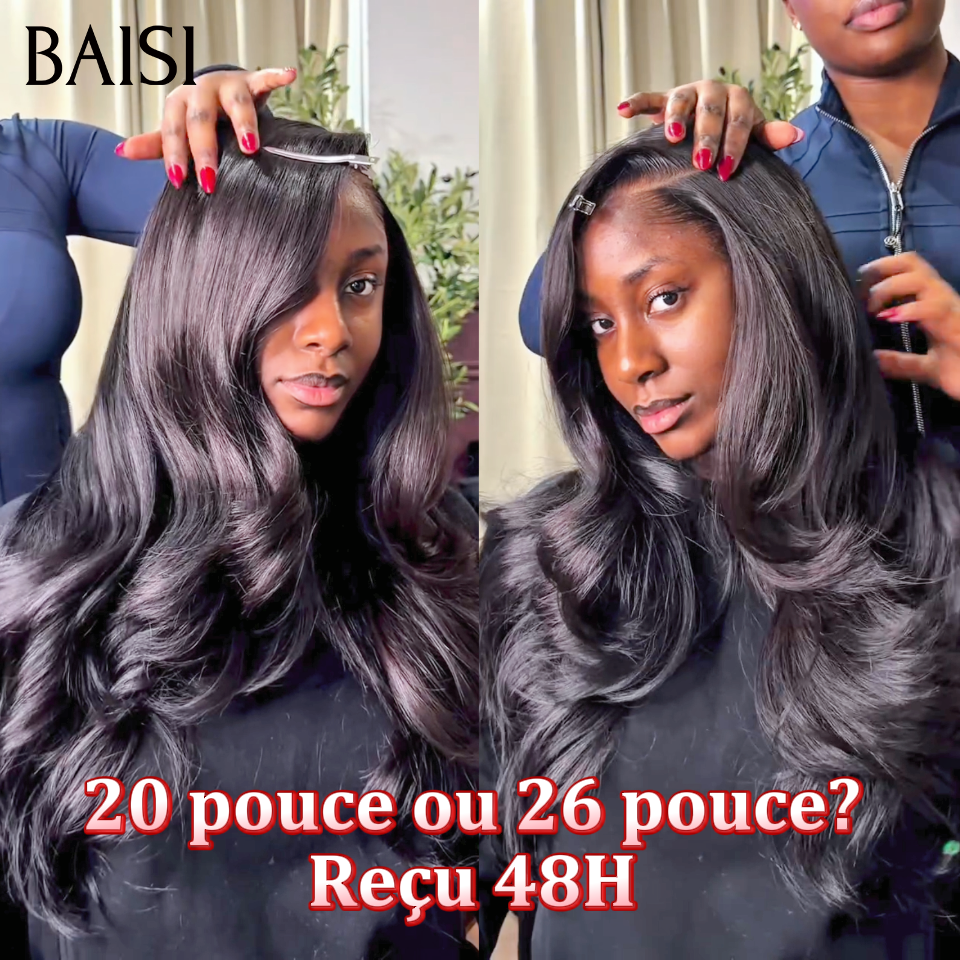 13x4 lace frontal Perruque Body wave 20 Pouces 99€ en couleur NOIR et 4x4 lace closure 26 Pouces en France en 100% Cheveux Humains