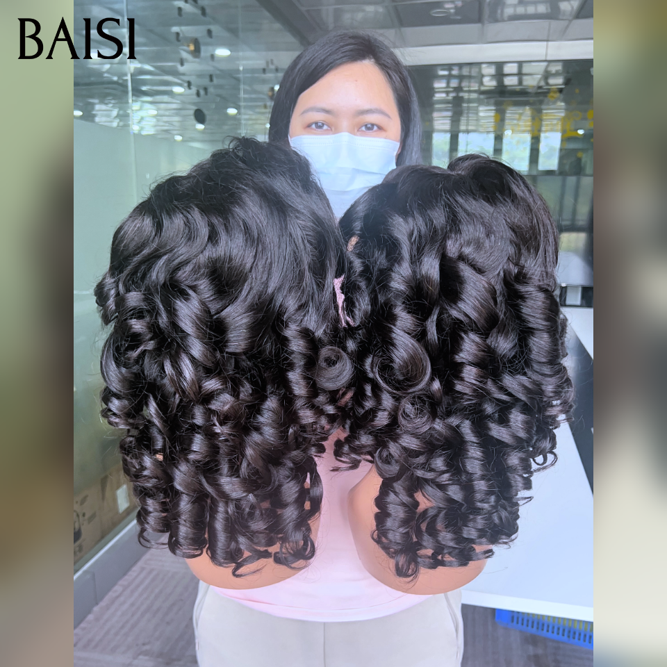 BAISI  Perruques en France 13x6 Front Lace Body wave Couleur NOIR Sans Colle 22 Pouces  Perruque 100% Cheveux Humains