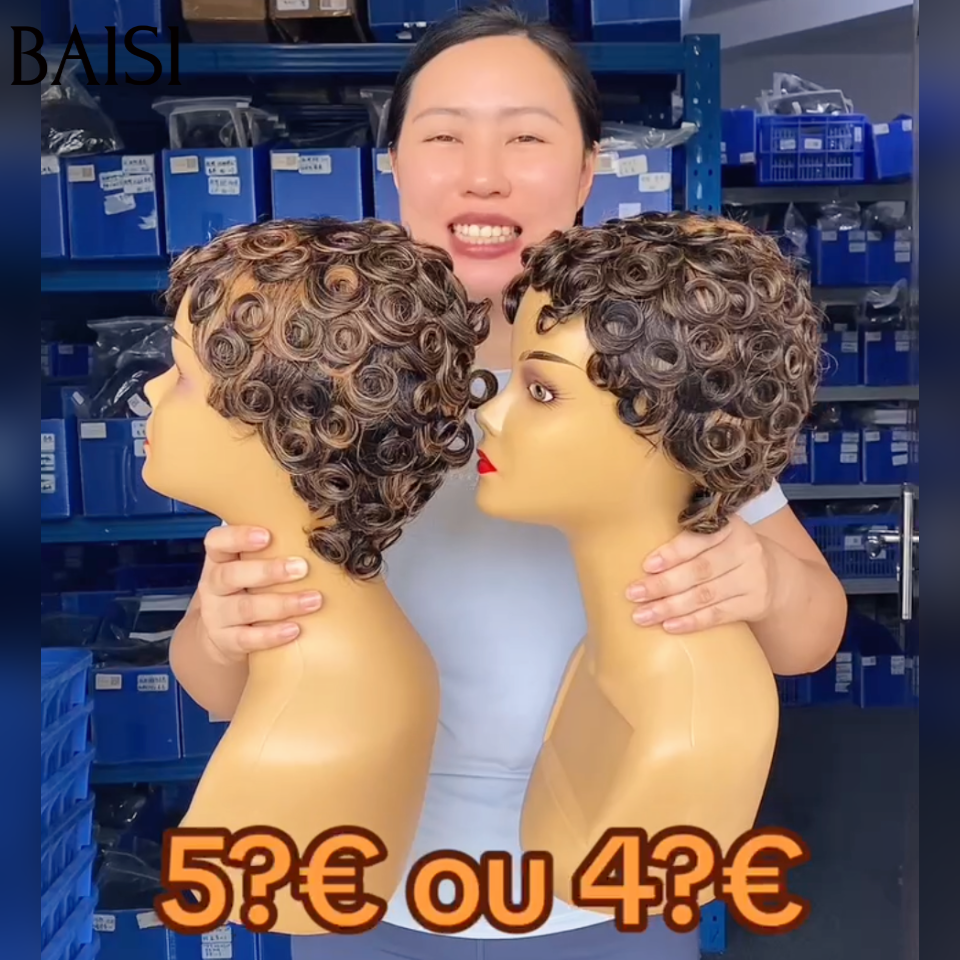 BAISI Perruque Chioma  40€ 1B30# sans Colle machine en 100% vrais cheveux humains