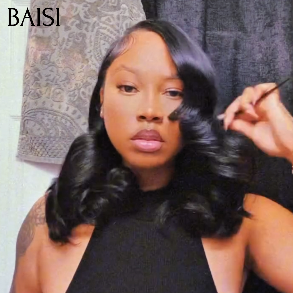 BAISI PROMO 69€ Stocks limités 13x4 Lace Frontal Perruque Body Wave En Couleur noir 20 pouce en France 109€