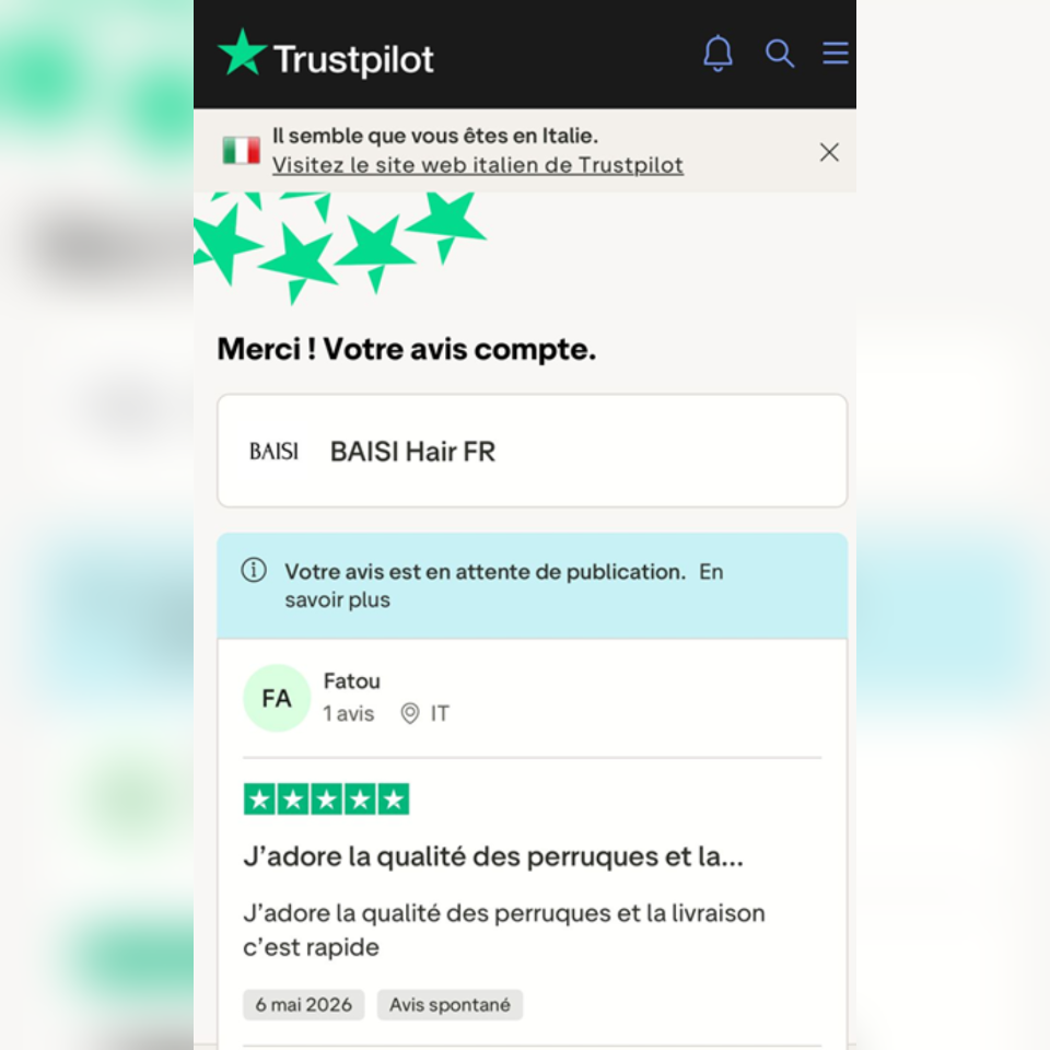 BAISI Promo 13x4 Frontal Perruque 20 pouce sans frange 99€ ou 20 pouce avec frange 129€ ( Raw Hair ) ou 20 pouce avec frange 249€ ( Vietnam Hair ) Noir