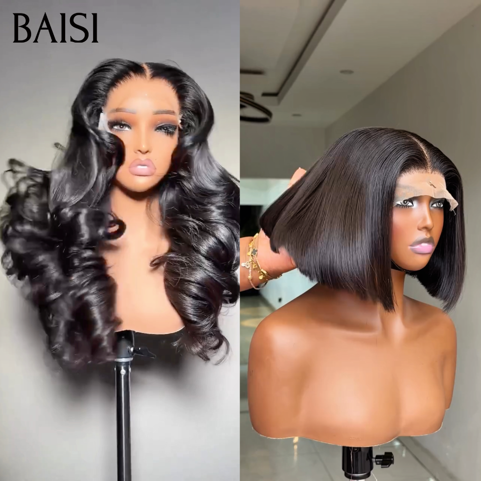 BAISI 3 Parrucche da rivendere € 299 Onda riccia e Liscia e 065C Nera in capelli umani veri al 100% VIP100