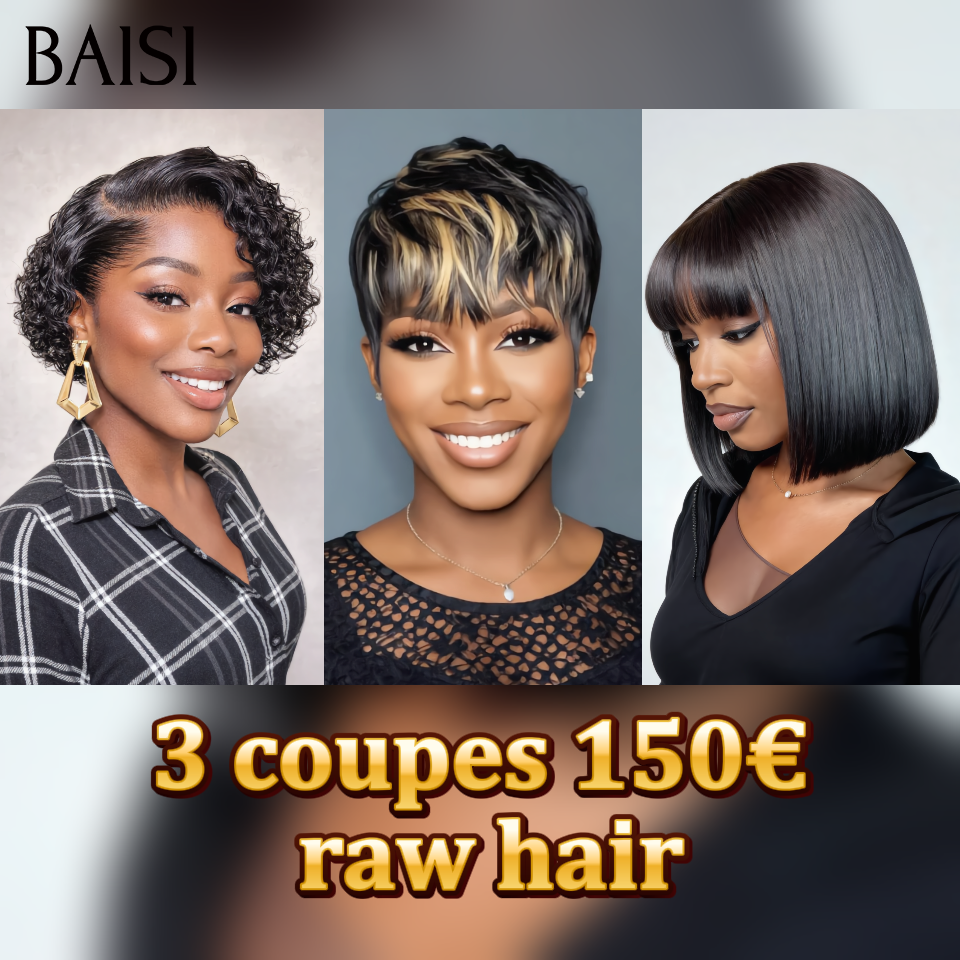 Prix en Gros 3 coupes 150€ raw hair ou 10 perruques 150€ pour revendre cheveux naturels blended humain hair sans retour