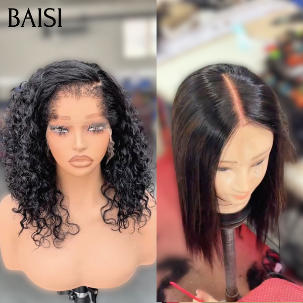 Promo 2 perruques 166€ 13x4 lace frontale curly et lisse noir naturel 100% cheveux raw hair