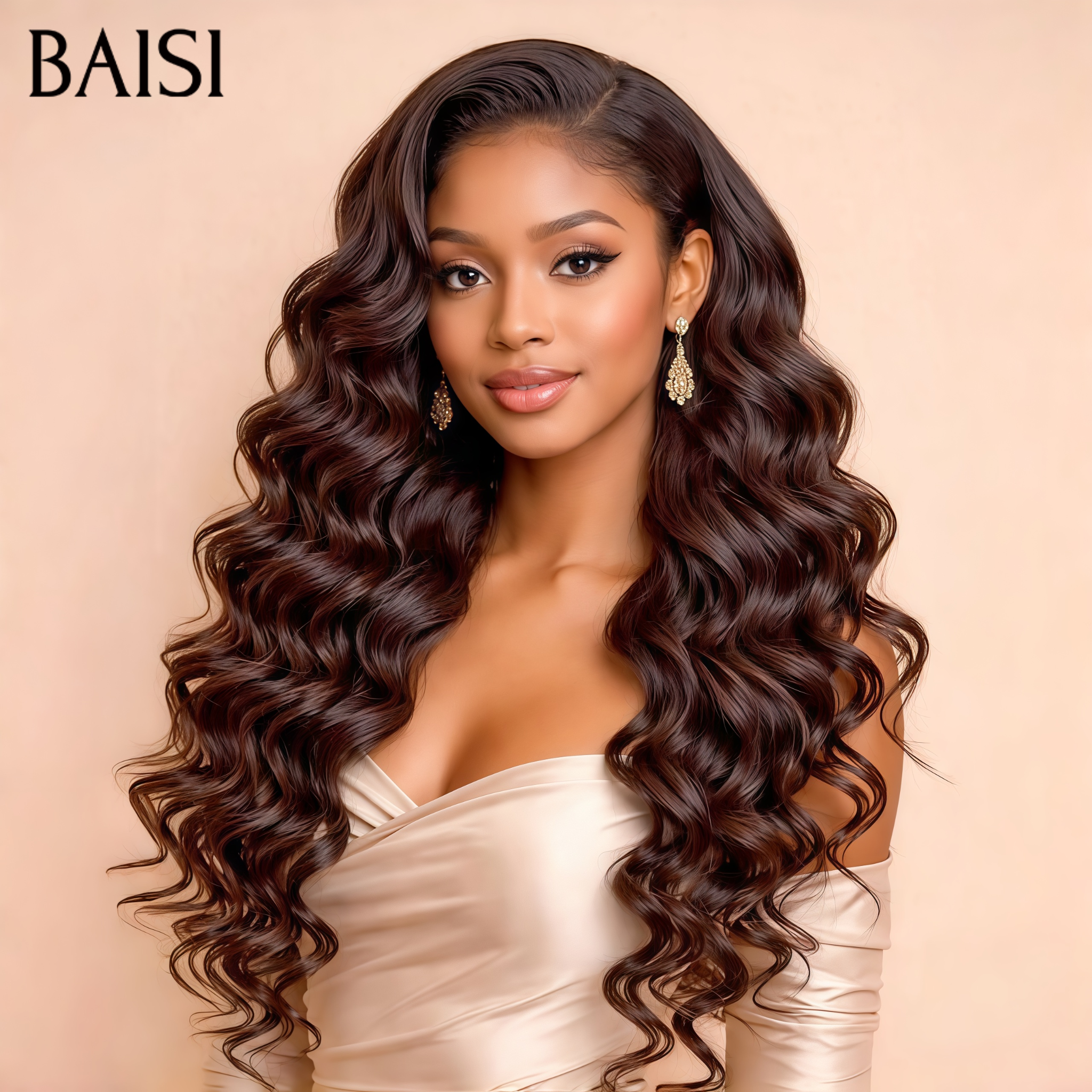 BAISI 13x4 Lace Frontal Perruque body wave  en couleur NOIR 30 pouce 209€ Hot en 100% Cheveux Humains