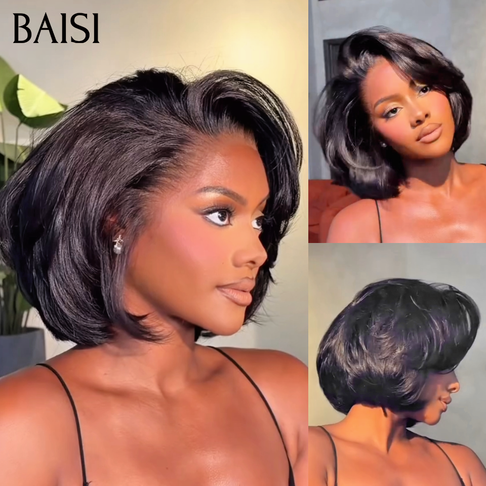 BAISI Closure 5x5 HD Lace Invisible Perruque Coupe Dégradée 200% Densité 99€ en 100% Cheveux humains