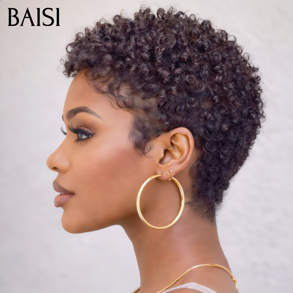 BAISI Pixie curl 58€ ou pixie Lisse et BOB bordeau ou curly wave et Body wave 100% vrais cheveux humains