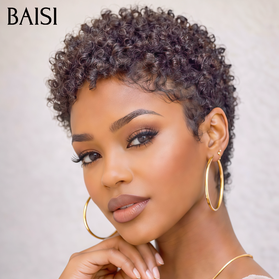 BAISI Pixie curl 58€ ou pixie Lisse et BOB bordeau ou curly wave et Body wave 100% vrais cheveux humains