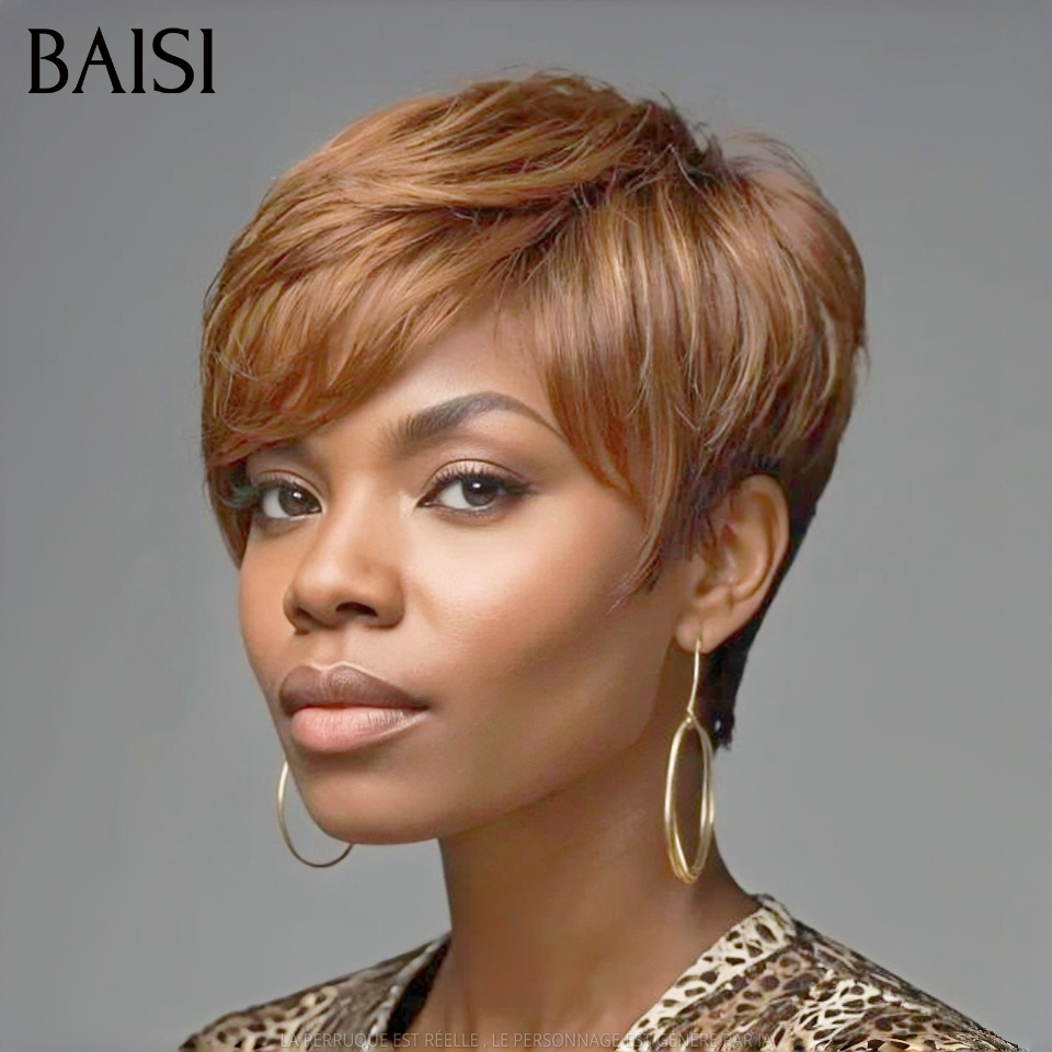 BAISI HAIR FR 4 Perruques Petite Coupe 100€ Changer de Look Tous les Jours en 100% Cheveux Humains
