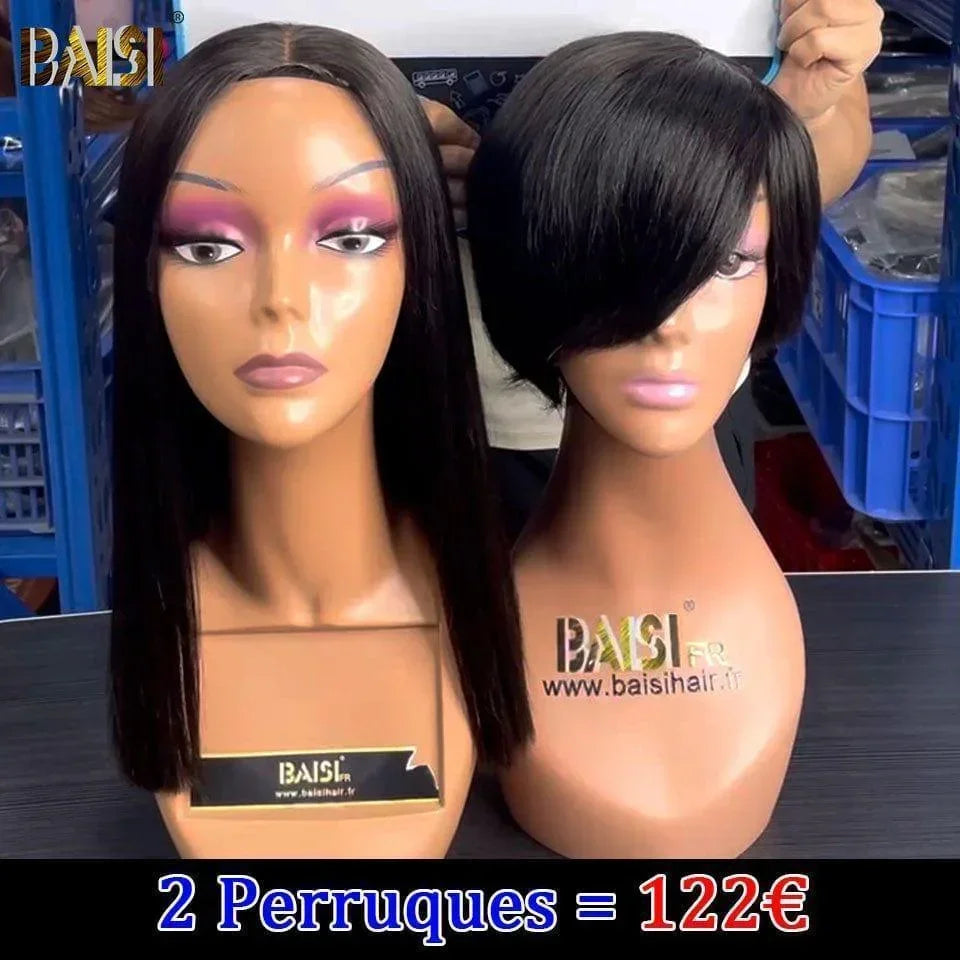 BAISI 2 Parrucche bob 122€ 2X6 lace bob Parrucca di lusso Vietnam Hair 12 pollici + pixie 9188 in 100% capelli umani veri