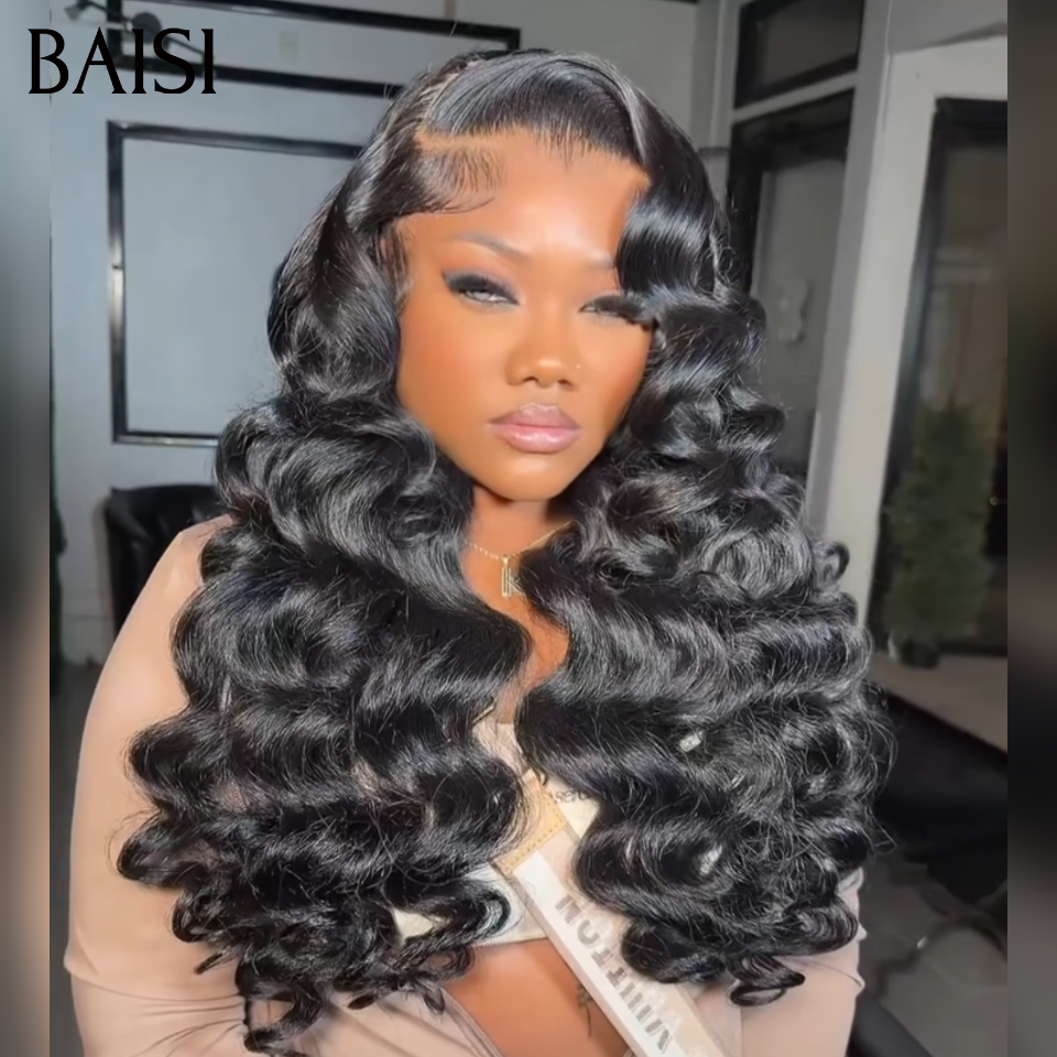 BAISI Perruque En 13X4 Lace Frontal  Naturelle  Wave 20Pouces Beaucoup de volume 300% de Densité 269€ Seulement En 100% Cheveux Humains Top Qualité