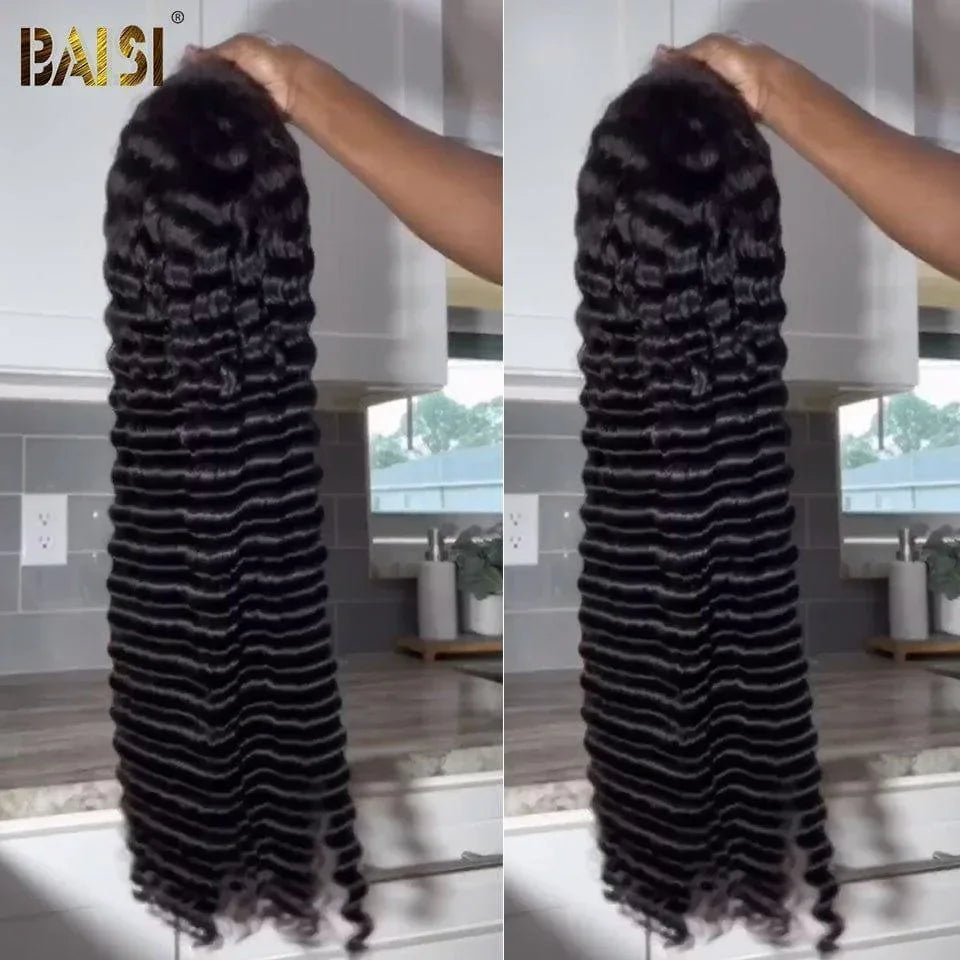 BAISI 13X4 Luxury Wigs 16-28 Inches DEEP WAVE Vietnam Hair 250% density over 20 years of use A1 Made by hair double drawn virgin volume locks