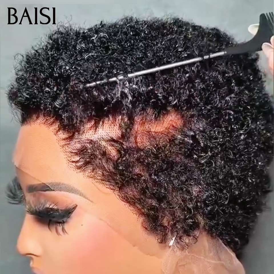 BAISI frontal em renda 13x4 ondulado encaracolado 49€ ou GRANDES SALDOS Pixie #905 afro encaracolado 69€ 2 perucas Pixie Lace Frontal 139€ em 100% cabelo humano