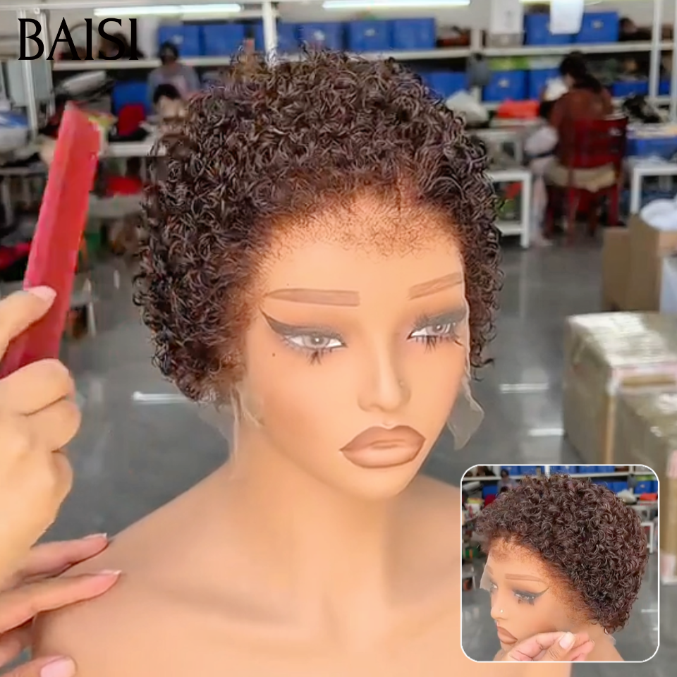 BAISI Frontale in pizzo 13x4 onde ricce 49€ o GRANDE SALDI Pixie #905 afro riccio 69€ 2 Parrucche Pixie Lace Frontale 139€ In 100% Capelli Umani