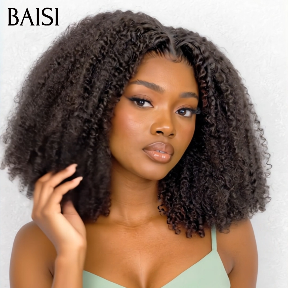 BAISI 2 Wigs WITHOUT glue Body wave and curly wave to resell €275 18 inches in 100% real human hair VIP100