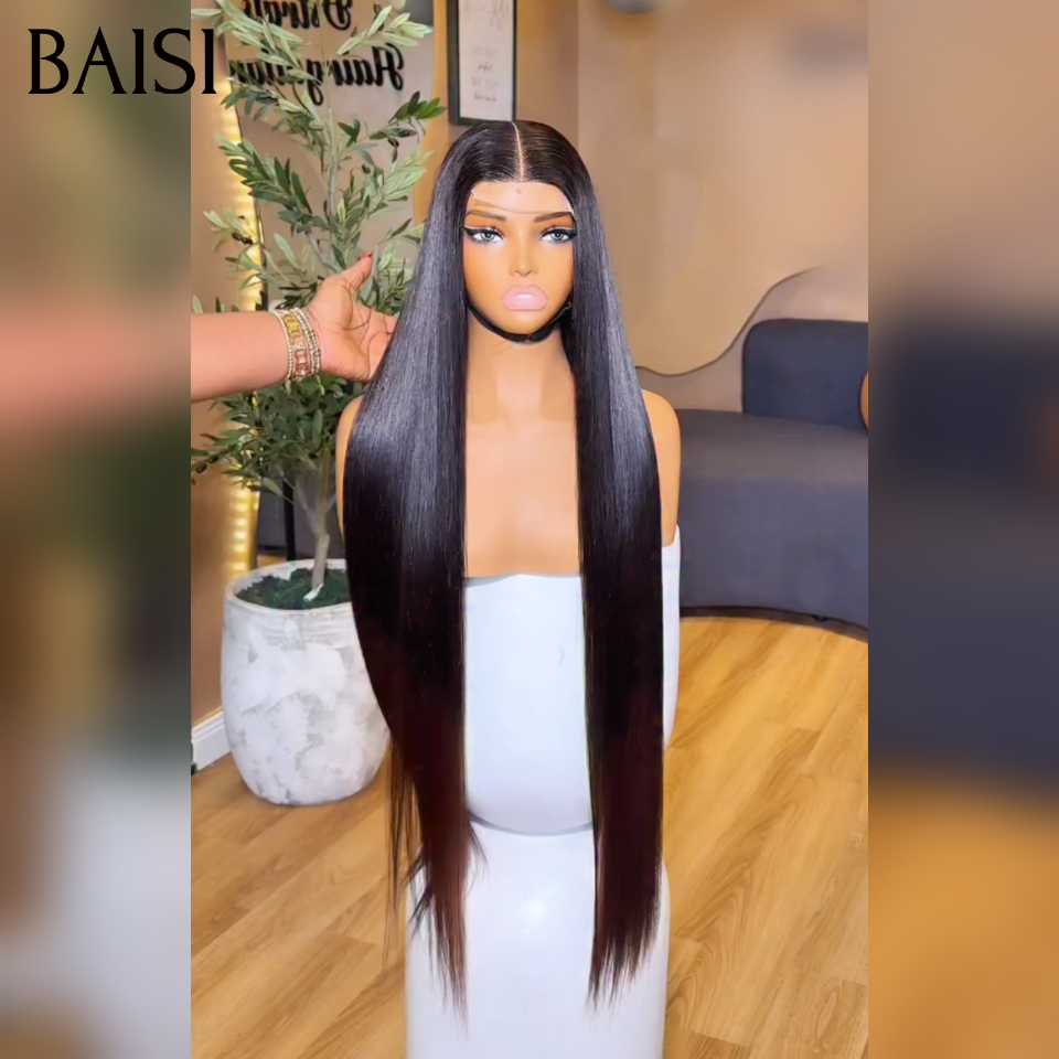 BAISI 2X6 Luxury Wigs 100% Vietnam Hair Straight in Brown and Black color 1BT30# 300% density more than 20 years of use A1 Made by hair double drawn virgin strands volume