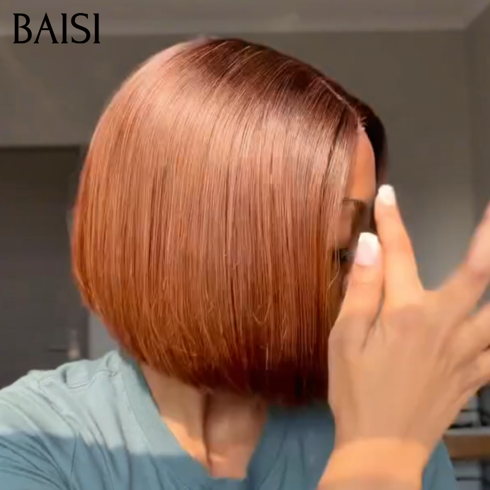 BAISI 6 Perruques 366€ 8 pouce 2X6 lace de luxe 100% Vietnam hair BOB Lisse 6 Couleurs NOIR ou 1BT99J ou 1BT4# ou P4/27# ou 4# ou 1BT30# ou en 100% Cheveux Humains BS65