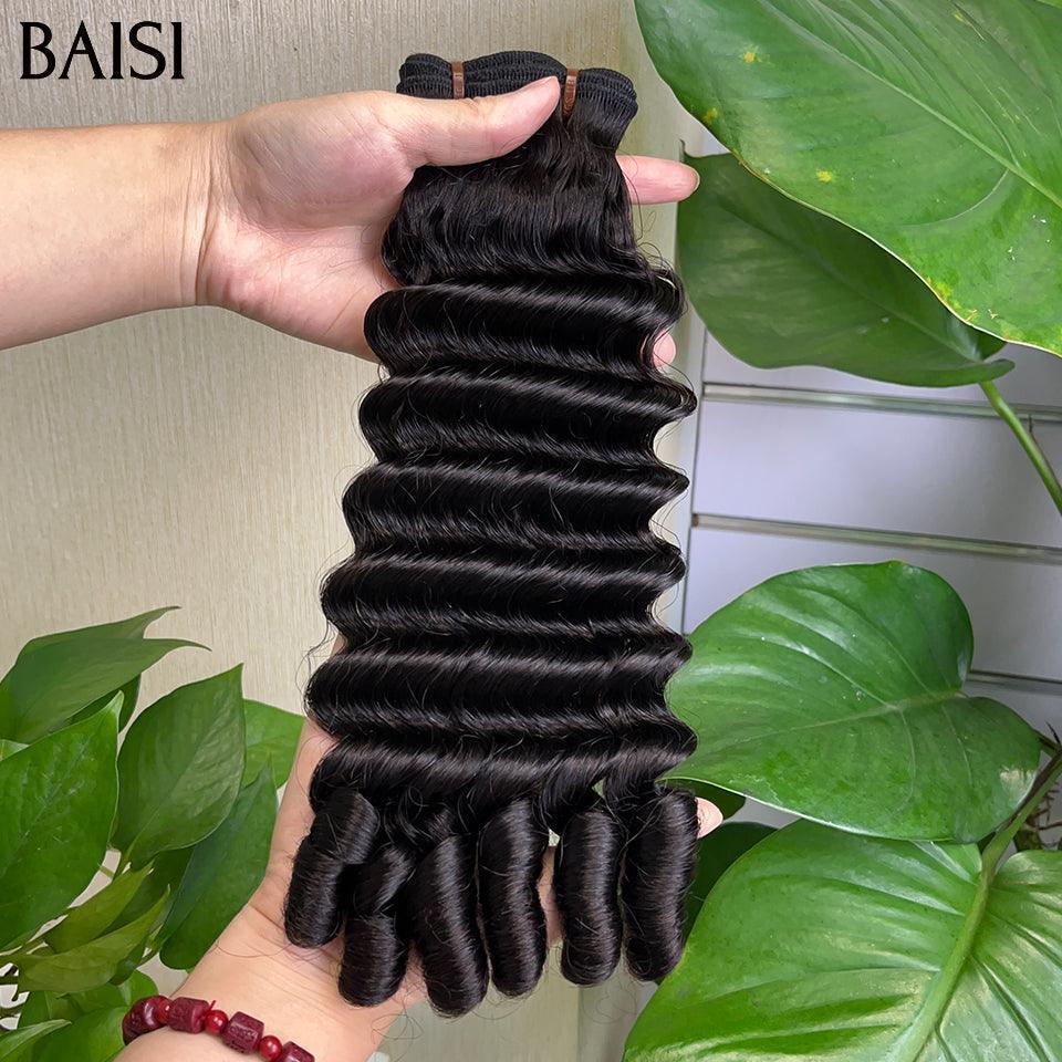 BAISI 15A Grade 3 Boules de Tissages Cheveux Vierges 100% Vietename Hair Double Drawn Fumi Hair Fumi Deep