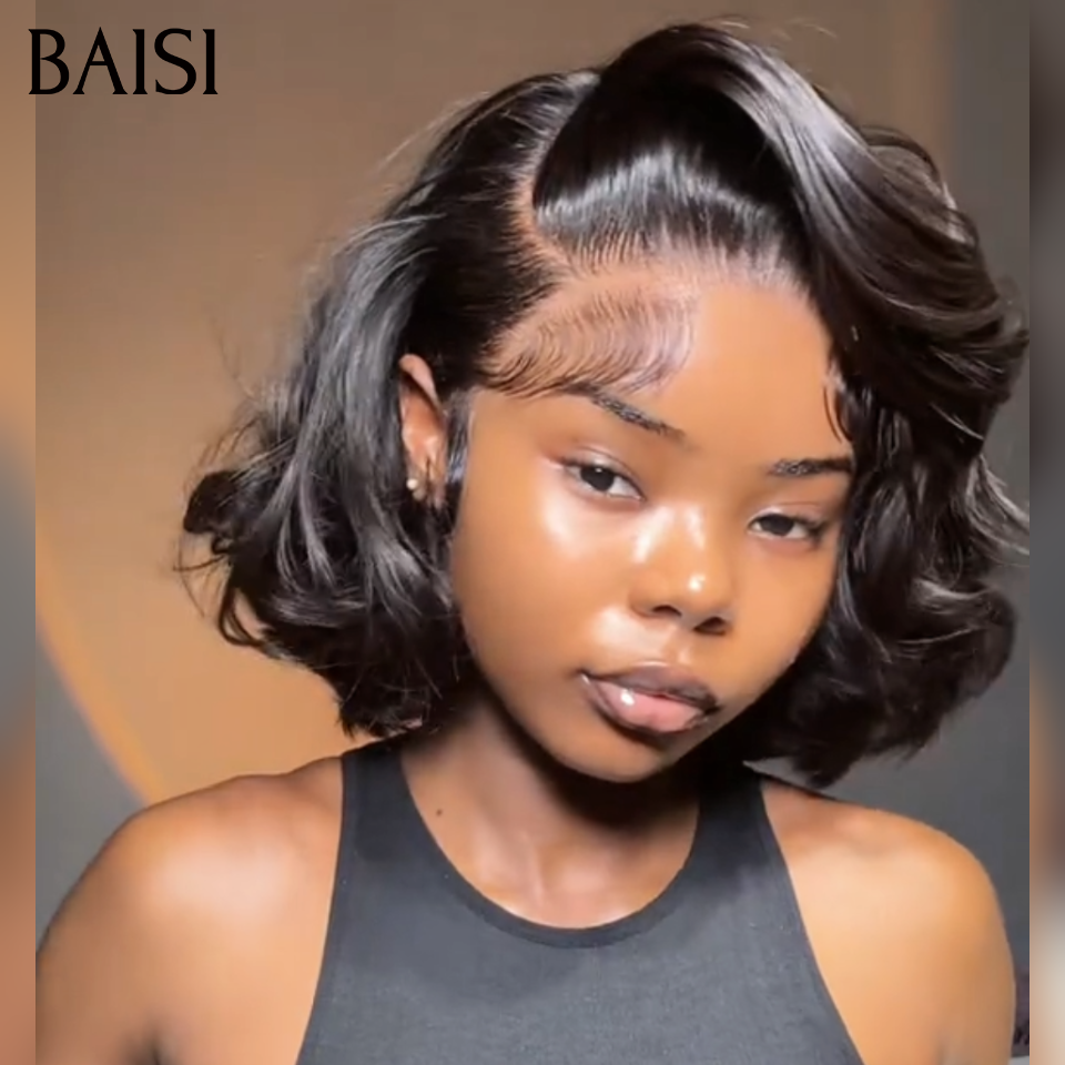 BAISI Perruque Moitié Prix body wave en raw human hair  13x4 lace frontal body wave jolie wave pour les jeunes filles