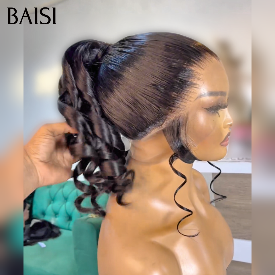 Vente en gros 2 perruques noir au choix avec lace 13*4 ou lace 360 bien coiffee comme la vidéo stock limité en soldes 100%  humain hair