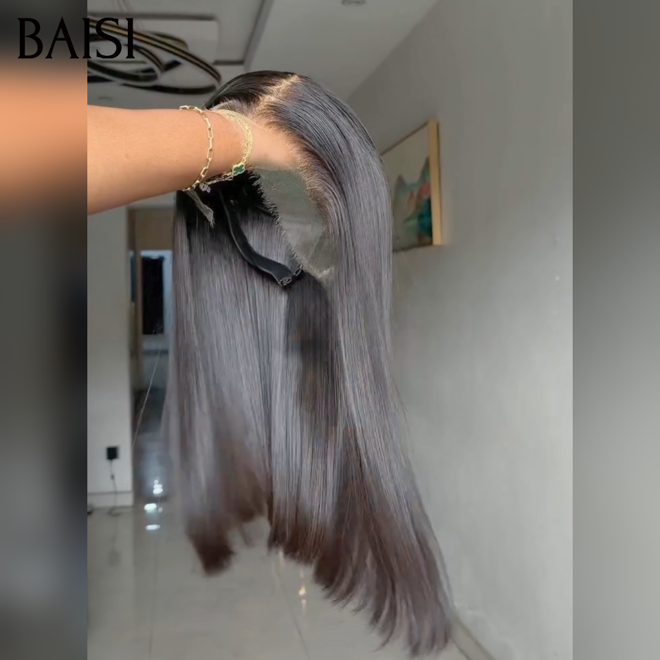 BAISI 1 lisse 18 pouce Frontale HD raw hair 119€ Ou 4 Perruques 450€ 22 pouces Vente en gros en 4 couleurs  lisse en 100% Cheveux Humains soldes