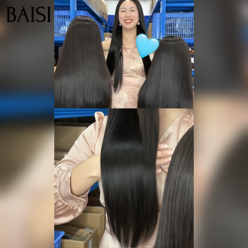 BAISI 10P Achetez 1 + 1 Gratuite  = 89€ Egg wave ou Lisse noir ou lisse mixte 100% vrais cheveux Humains