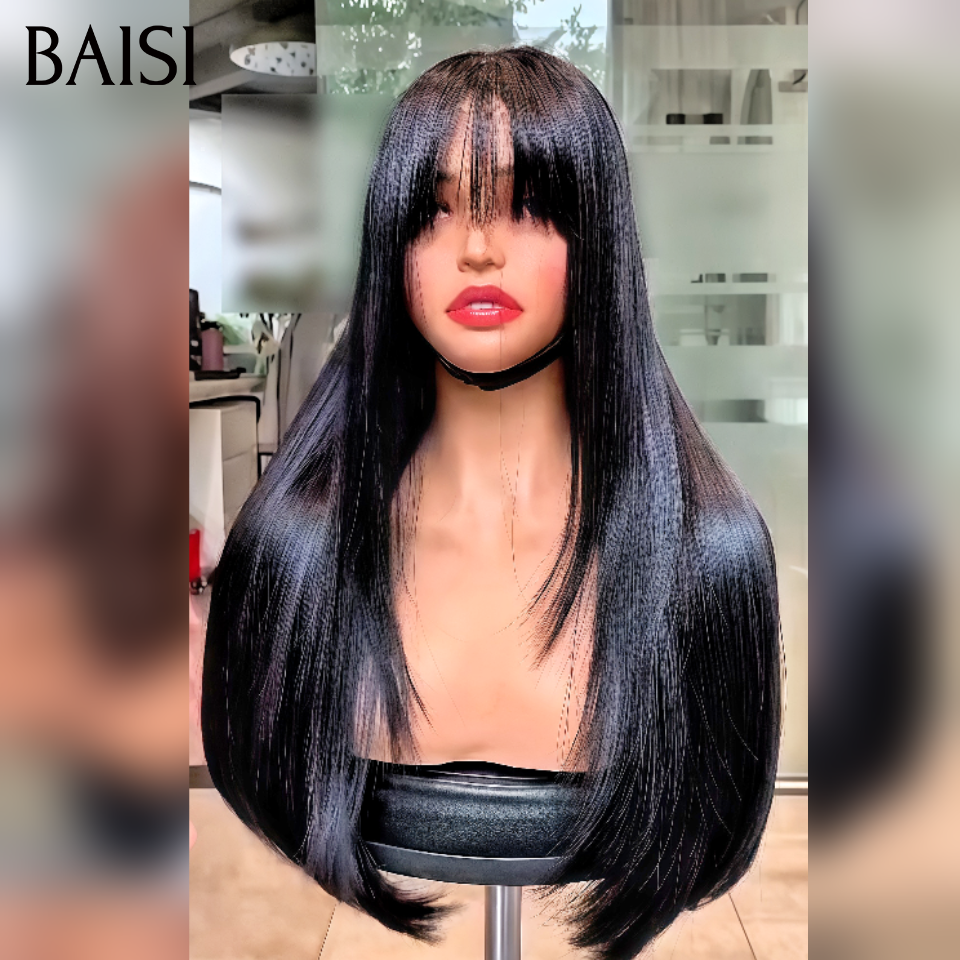 BAISI  Gagnez 2 au Prix de 1 perruque egg wave marron 14pouce 4*4 ou body wave noir 22 pouce 13*4 ou frange lisse 16 pouce sans colle  toutes  100% Cheveux Humains spéciale en promotion aujourd'hui
