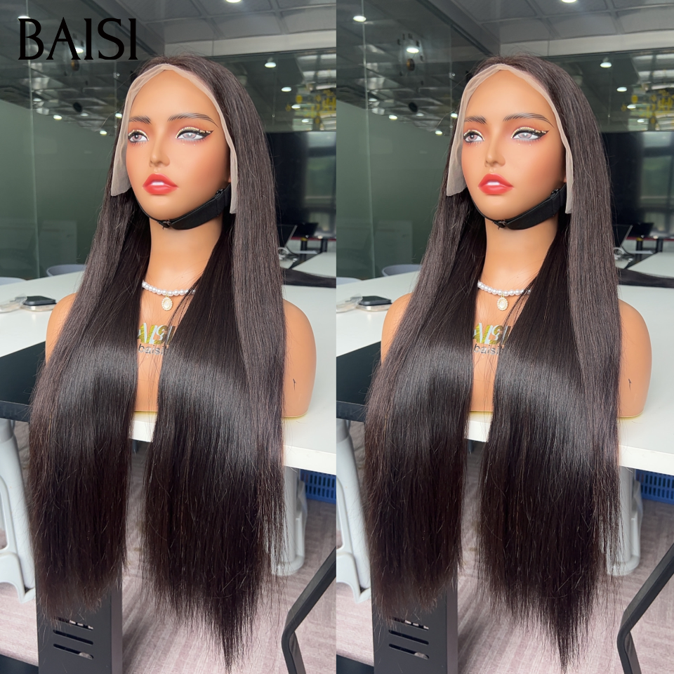 BAISI Peruca lisa 13x4 lace frontal em cor preta 20 polegadas 100€ em 100% cabelo humano