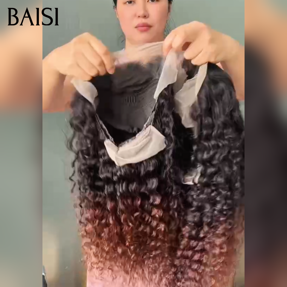 BAISI  Achetez 1 + 1 Gratuite=200€ ou 1 Marron 13x4 lace frontal deep wave 1BT4# 20 Pouces 109€ vrais Cheveux Humains