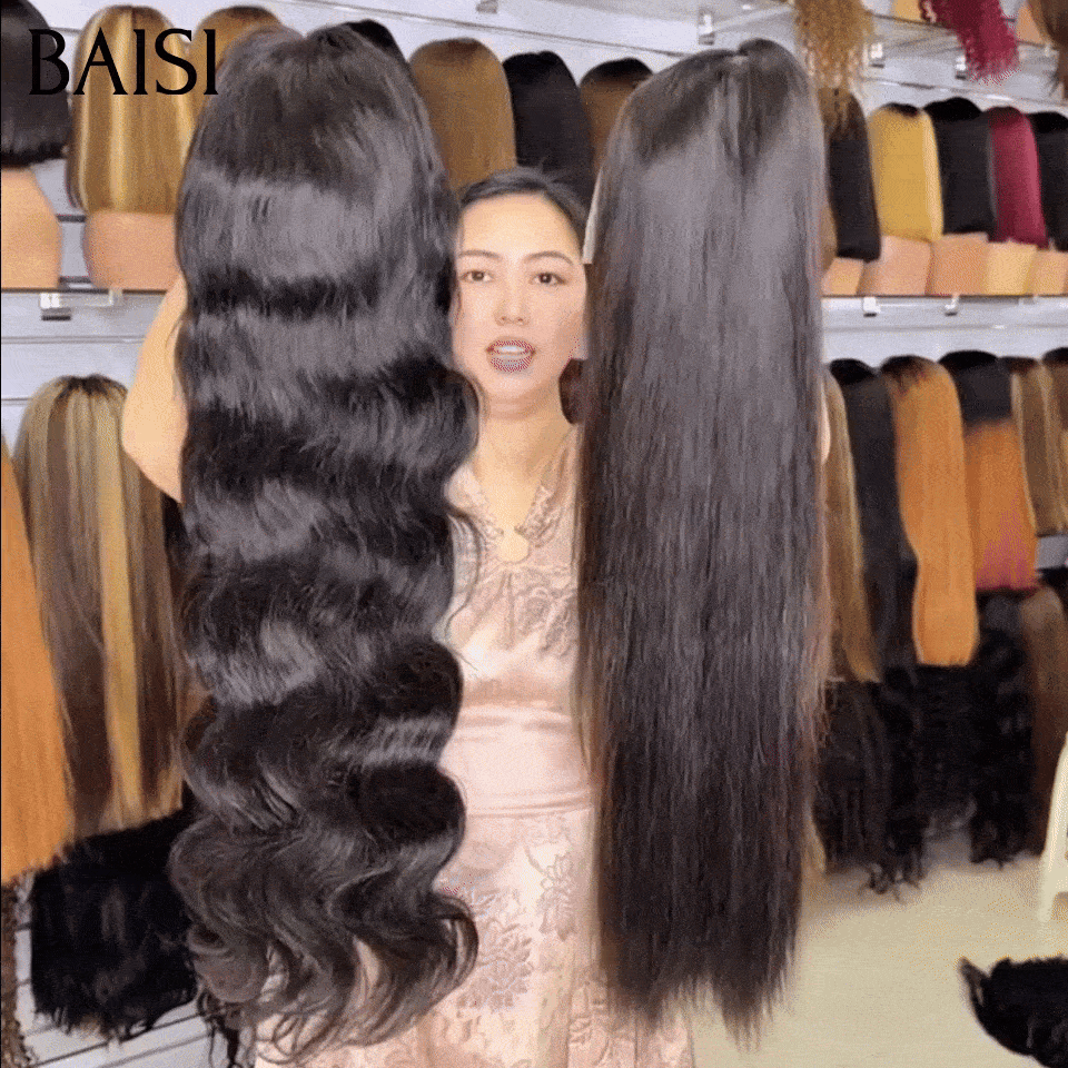 BAISI  13x4 Lace 2 Perruques 200€ Seulement Prix Spécial Pour Revendre Texture Lisse 24 Pouces  + Body wave 22 Pouces  NOIR 200% densité en 100% cheveux humains Stocks Limités Deja En France Reçu 24H TVA 0€