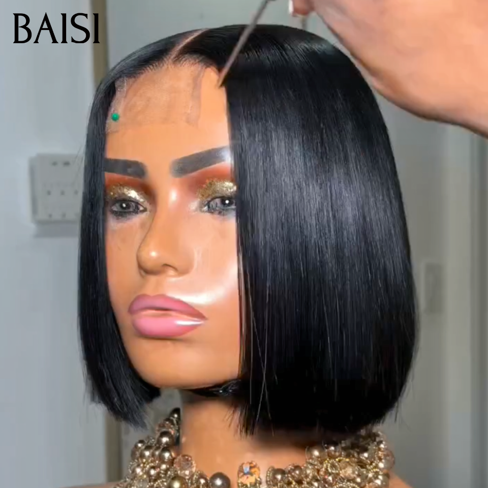 BAISI Combo Au Choix 2x6 Lace Perruques Top Modèles Pas Chèr 8Pouces 10Pouces 12Pouces ou 16Pouces Couleurs Marron ou Noir Selon Longueur Qui Vous Convient en 100% Cheveux Humains