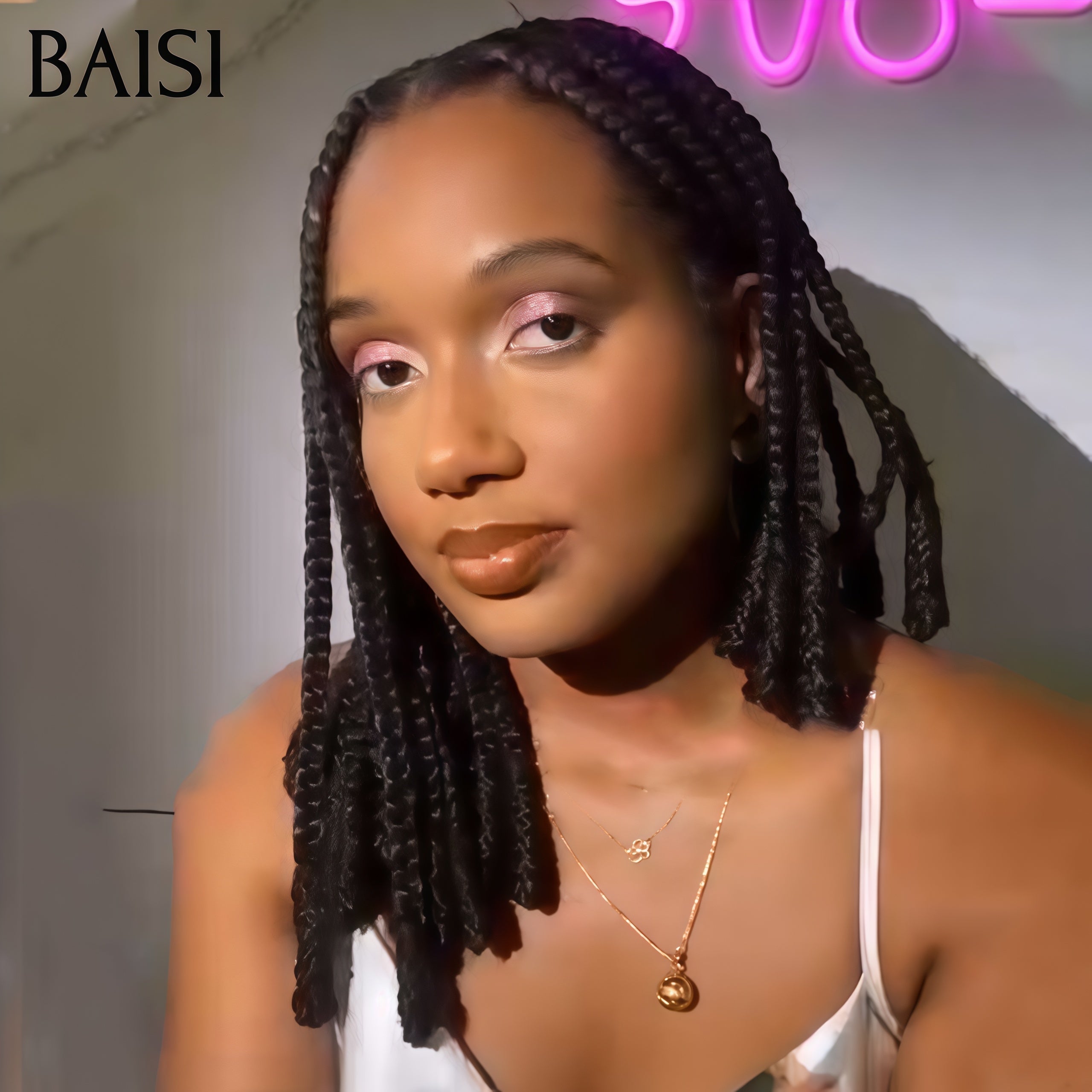 BAISI Perruques Full Lace avec Petite Natte Promo Bob 100% comme indiqué sur la photo En cheveux humains