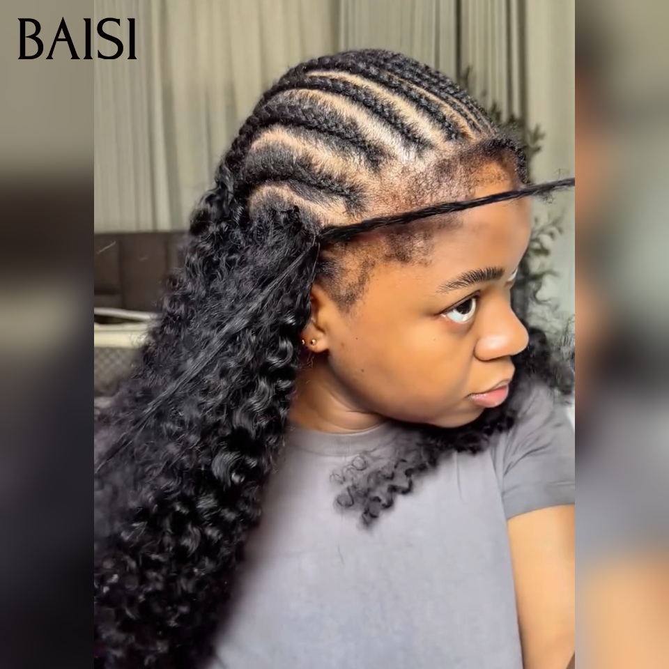 BAISI Extensions Plumes 100% Cheveux Humains Boucle Serée Kinky Curly Noir Pose Etape par Etape en Crochet Pour plus de Volume et de Longueur en 100% Cheveux Humains