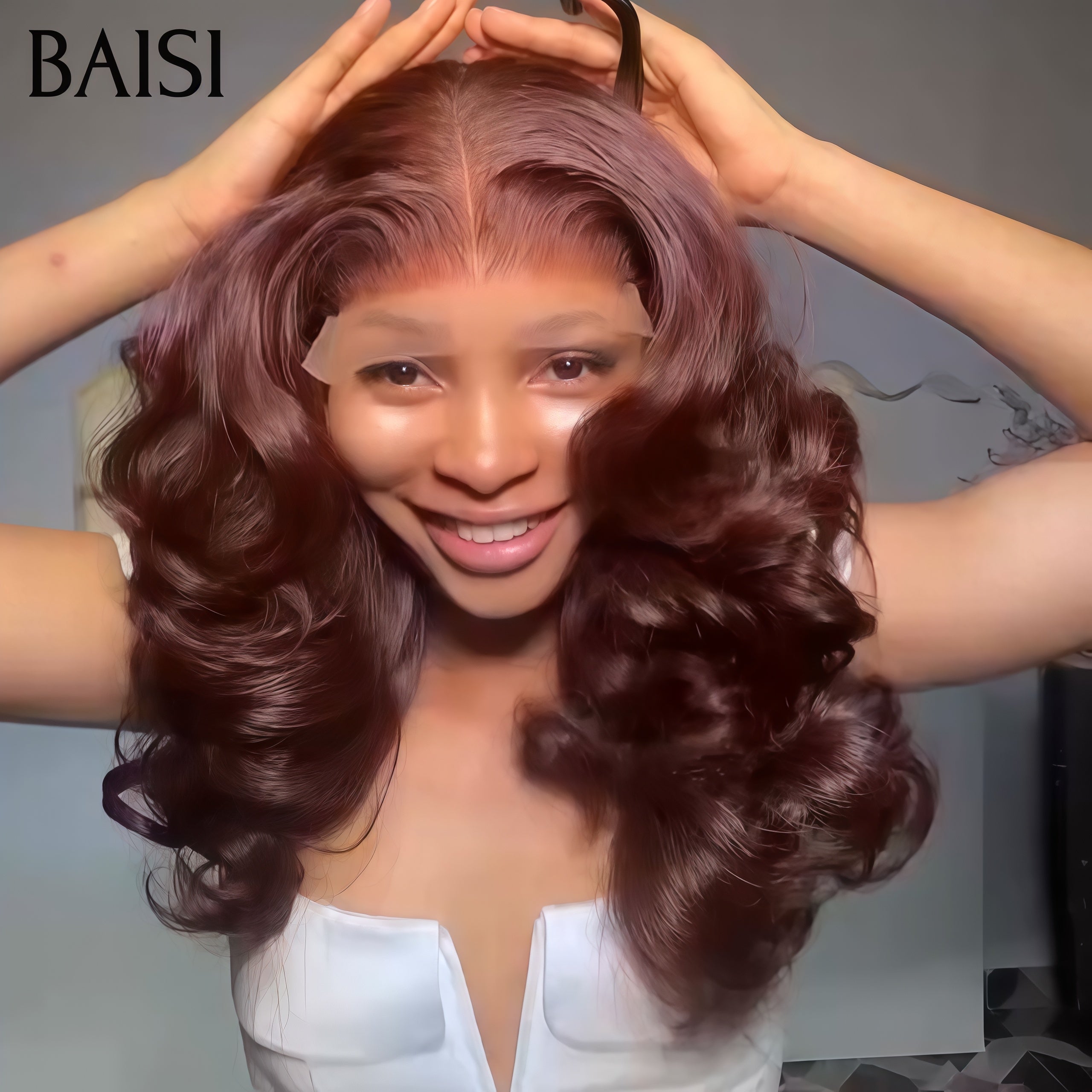BAISI 4X4 lace closure Perruque Bouclée Egg Wave Couleur Marron  14 Pouces 99€ en 100% Cheveux Humains