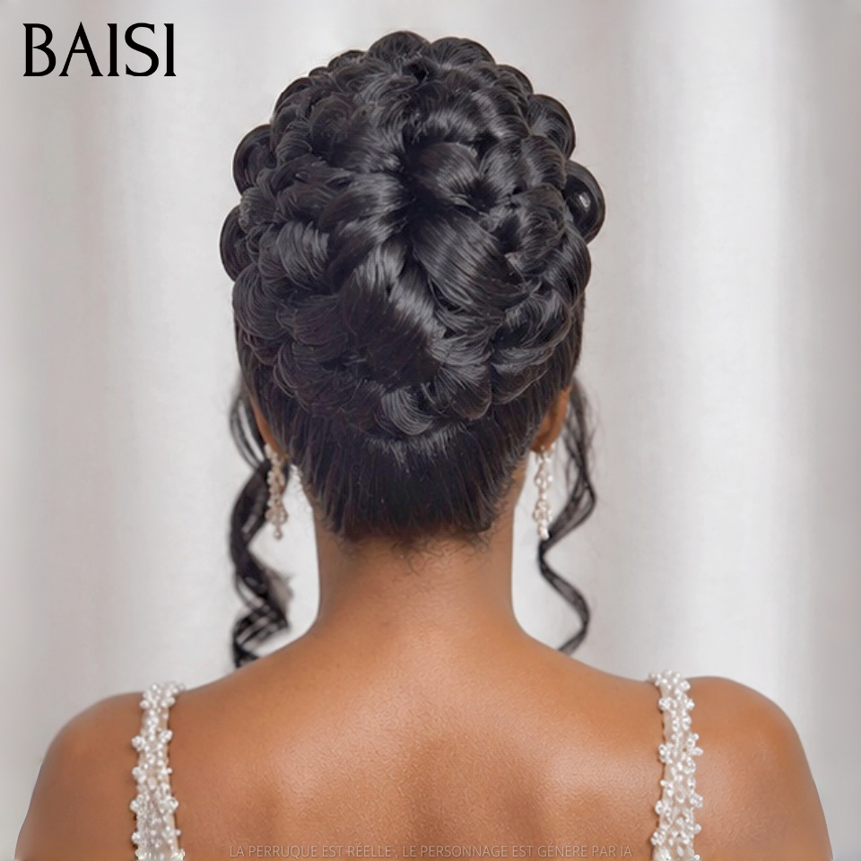 BAISI 13x4  Lace Perruques Mariage Prête à porter  288€  Coiffure de luxe Carmella chignon et personalisation comme sur la vidéo 100% identique pour mariage ou événement spécial