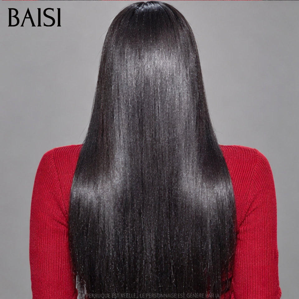 BAISI HD Lace Frontal Perruque Lisse en Cheveux Humains Avec Les Baby Hair Trop Naturelle