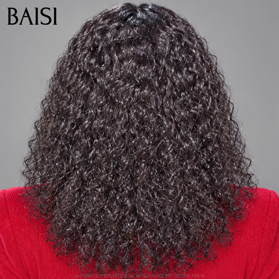 BAISI 13X4 HD perruque curly wave naturel  Pré-plucked Pas Besoin de Colle 250% densité en 100% Raw Hair Lace déjà couper