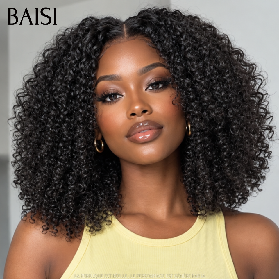 2 perruques 120€ vrais cheveux raw hair Noir + Marron 12 pouces 13*4 lace frontale  deep wave et curly Confortable 100% Cheveux Humains