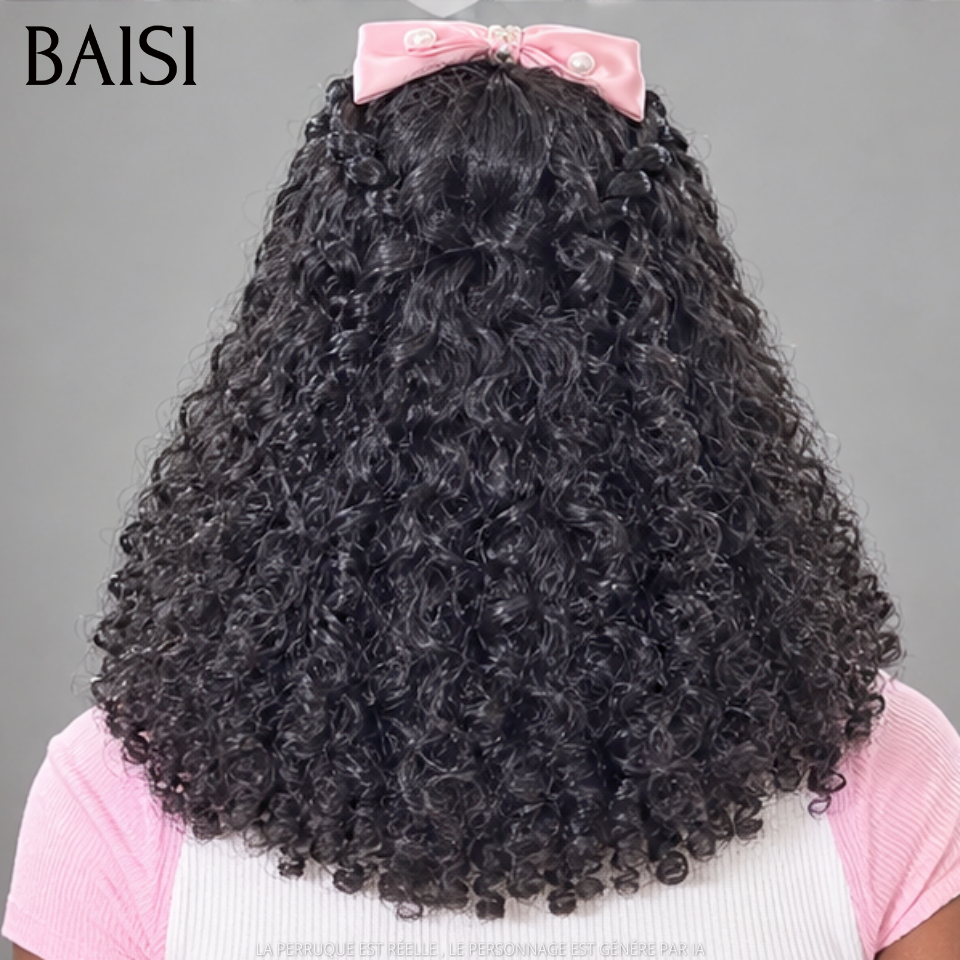 Nouveau produit 13x4 lace frontal Perruque avec coiffure tressée natte curly wave 16 Pouces 99€ raw hair en 100% Cheveux Humains