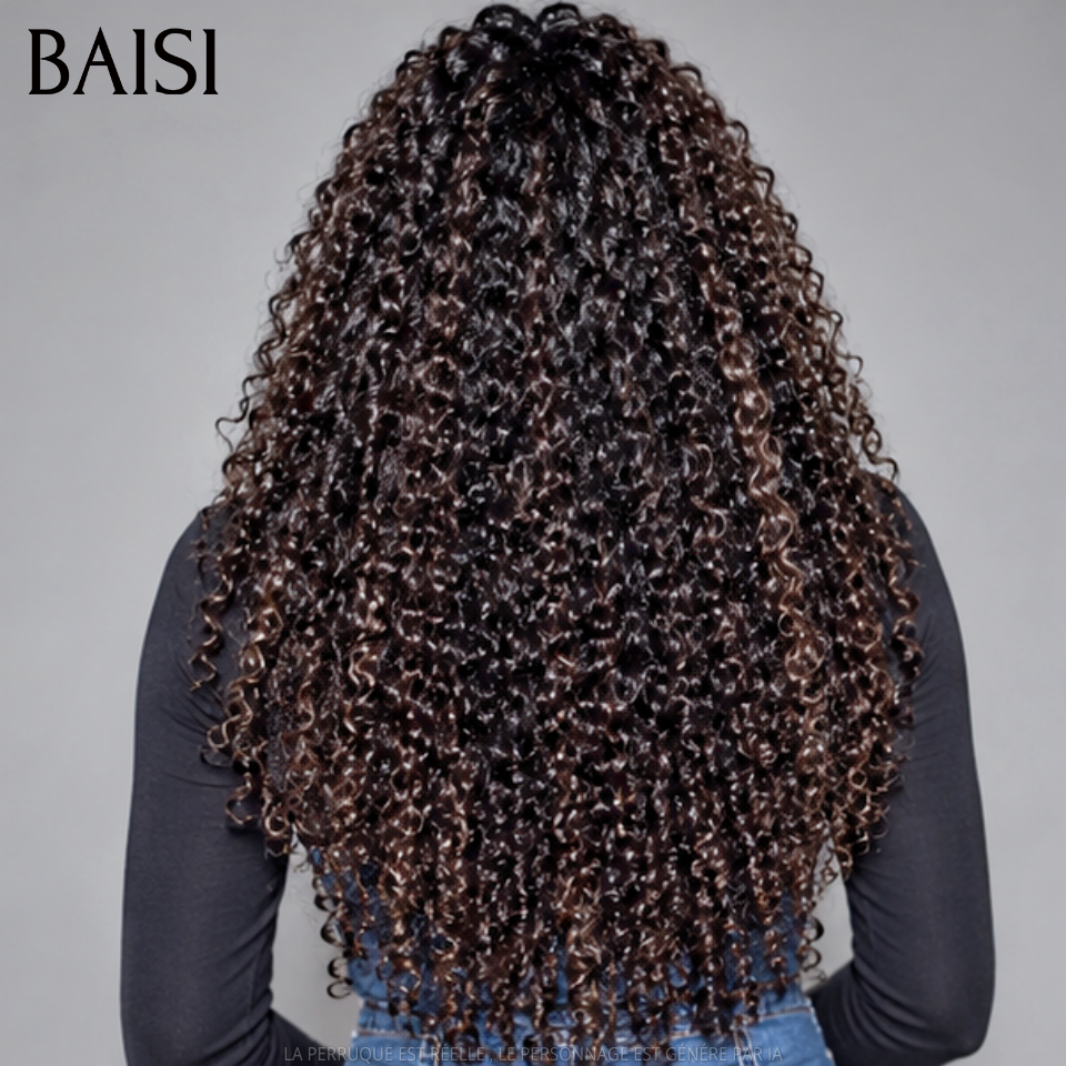 BAISI 13x4 Lace Frontal Perruque Body Wave Marron 30 Pouce Sans Colle Lace déjà couper Facile à Porter En 100% Cheveux Humains