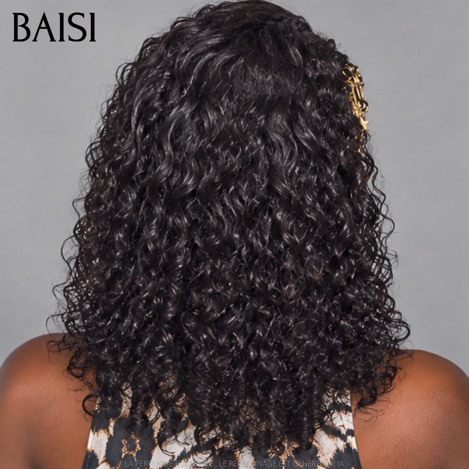 BAISI lace frontale perruque 14 Pouces curl wave avec coiffure tressée natte 89€ 100% cheveux humains