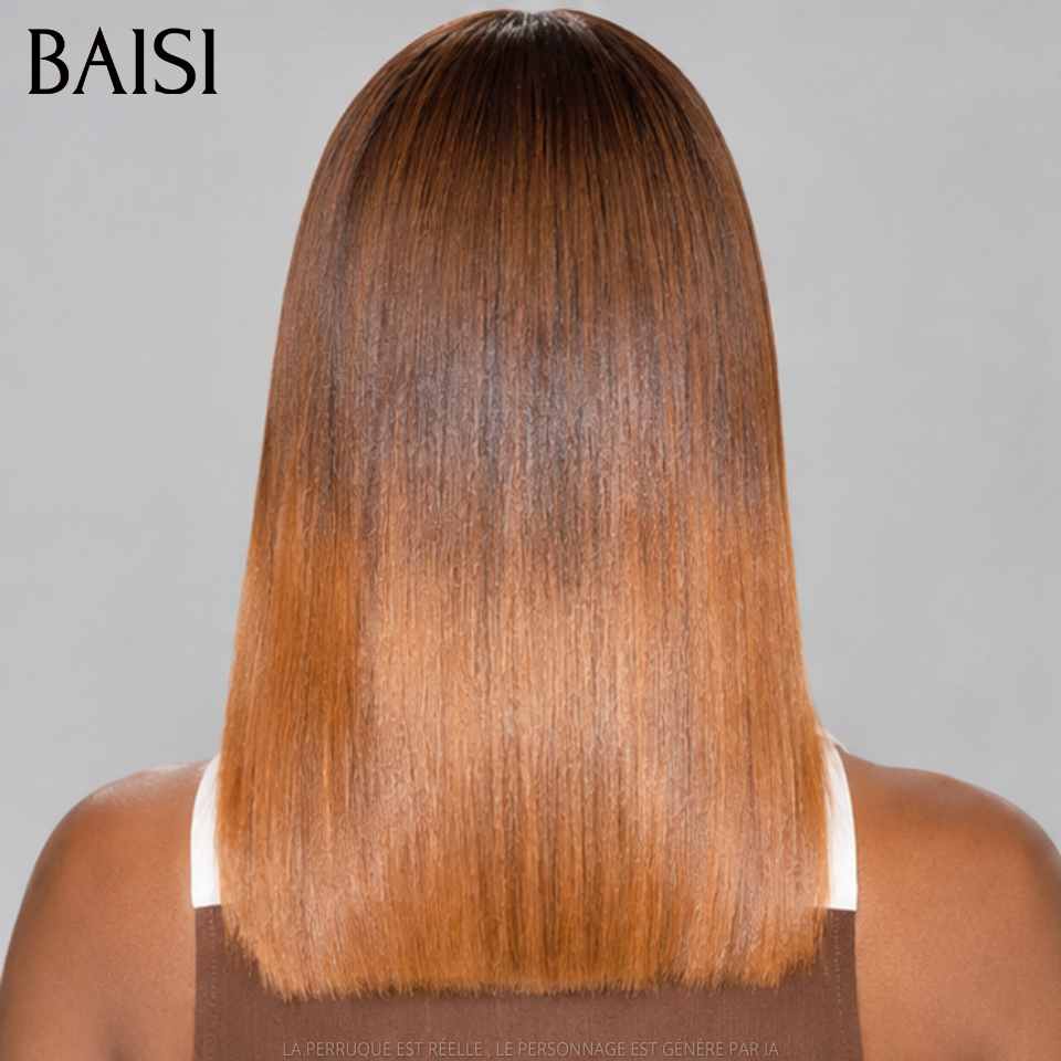 BAISI 2x6 lace ou 4x4 Lace Perruque Bob Lisse 10 Pouces En couleur noir et marron 1BT4# PROMO 85€ en France 100% Cheveux Humains