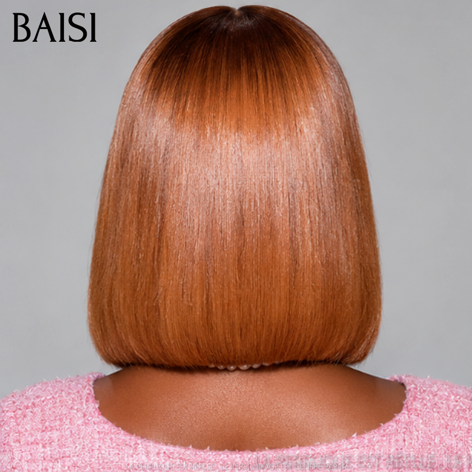 BAISI 2x6 Lace closure Perruque Lisse DE luxe Bob 100% Vietname Hair Couleurs Marron SDD BONE STRAIGHT En 100% Vrais Cheveux Humains