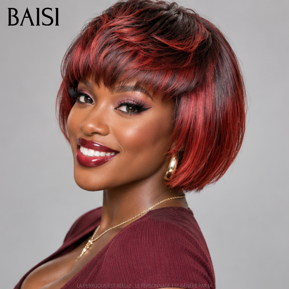 BAISI Nouveau style en couleur Prix cassé 68€ avac Frange en 100% Raw Hair Lace déjà couper