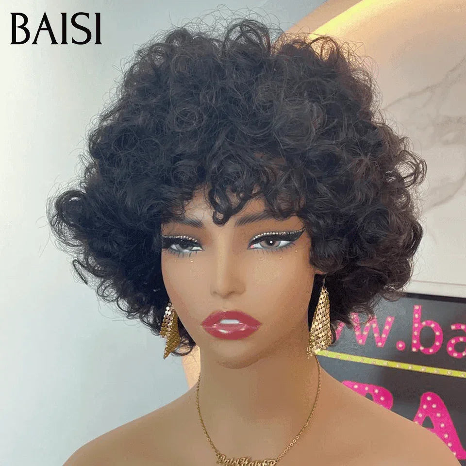 BAISI Offre Flash 70€ Perruque Bouclée Egg Wave NOIR ou  Bouncy curl 86€en 100% Cheveux Humains